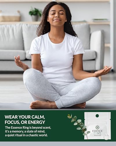 Essence Wearable Aromatherapy Nasal Diffuser – Eucalyptus Essential Oil Nose Ring Silicone Inhaler for Stress & Mood Support - Made in USA & Travel-Friendly