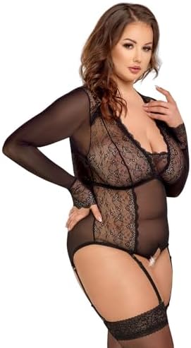 Cottelli CURVES Lace Body XXL Lingerie, Black, Women