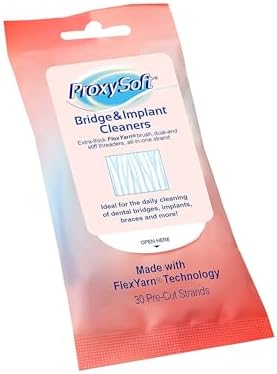 Proxysoft Dental Floss for Bridges and Implants 5 Packs - Floss Threaders for Bridges, Dental Implants, Braces with Extra-Thick Proxy Brush for Optimal Oral Hygiene -Teeth Bridge and Implant Cleaners