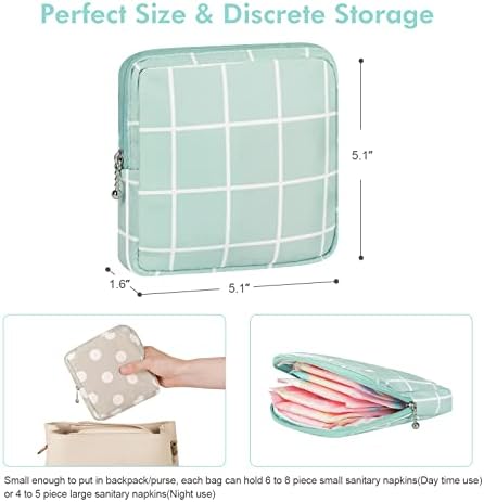 airogym 2 Pack Period Bag for Womens, Sanitary Napkin Storage Bag, Functional Waterproof Sanitary Pads Bags for Panty Liners, Tampons, Menstrual Cups Pouches, Sanitary Pads Organizer with Zipper