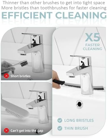 SXhyf Crevice Cleaning Brush - Grout Scrub Brush, House Cleaning Supplies, Gap Cleaning Tools, Home Essentials, Gifts for Women Men, Hard Bristle Crevice Cleaner Brush for Household Use, Bathroom