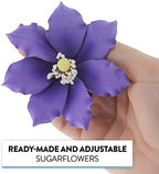 Global Sugar Art Clematis Sugar Cake Flowers, Light Purple, 3 Count by Chef Alan Tetreault