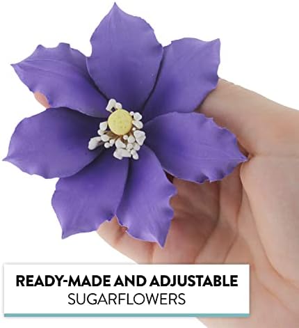 Global Sugar Art Clematis Sugar Cake Flowers, Light Purple, 3 Count by Chef Alan Tetreault