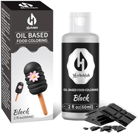 Black Oil Based Food Coloring – 2 fl oz Professional Grade Concentrated Oil Food Dye for Melting Chocolate, Candy Melts, Cake Pops, Strawberries & Baking