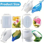 5 Pieces Self-Draining Soap Holder Silicone Resin Mold, DIY Soap Dish Epoxy Resin Casting Mold, Handmade Soap Tray Molds for Home Sink Bathroom Shower Kitchen Decor