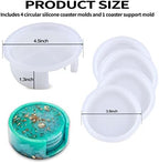 5PCS Resin Coaster Molds - Round Silicone Casting Molds for Epoxy Resin Coaster Casting and DIY Home Decoration