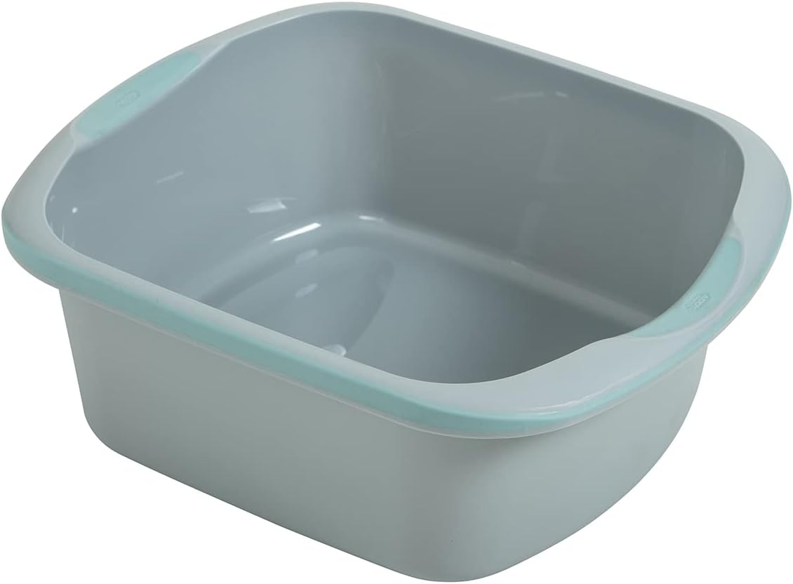 Addis Premium Soft Grip Large Rectangular Washing Up Bowl, 9.5 Litre, Tranquil Haze