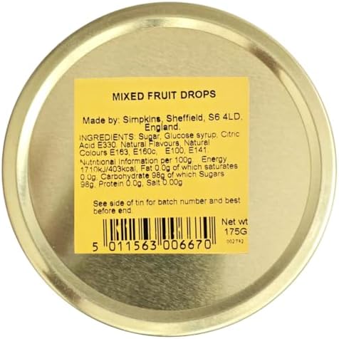 Simpkins - Meg Hawkins - Hare Tin with Mixed Fruit Drops - Travel Sweets 175g - Pack of 3 in Premier Life Store Box