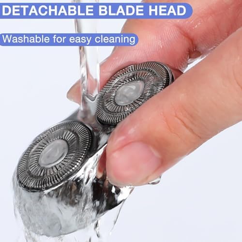 2026 New Model Mini Dual-Head Electric Shaver, Electric Mini Portable Razor, Pocket Size Washable Double Head Razor, Rechargeable Waterproof Compact Electric Shaver for Home, Car, Travel (Blue)