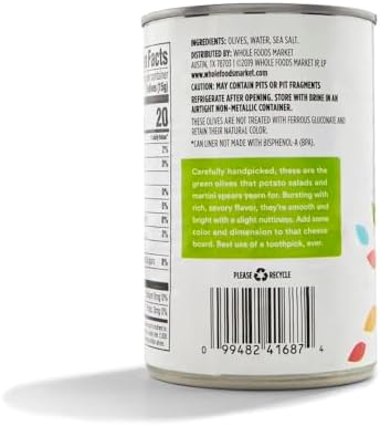 365 by Whole Foods Market, Ripe Green Pitted Olives, 6 Ounce
