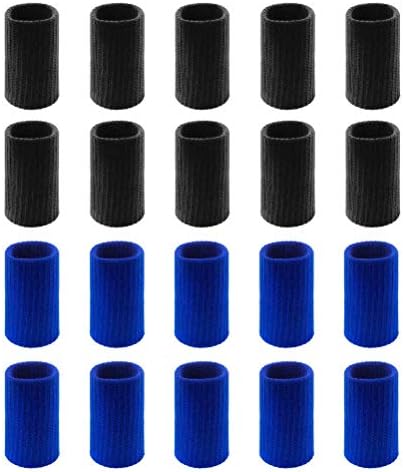 20 PCS Finger Sleeves Protectors, Sport Finger Sleeves Finger Splints Thumb Finger Brace Support Elastic Thumb Sleeves for Relieving Pain Arthritis Trigger Finger(Blue Black)