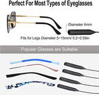 KAJUDA 4pcs Adjustable Glasses Strap, Anti-Slip Eyeglass Straps and Ear Hooks, Black