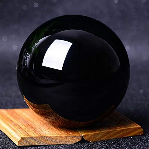 20-60mm Asian Natural Black Obsidian Sphere Quartz Crystal Magic Ball Healing Reiki Rock Stone Collectibles Without Base (Size : 40mm)
