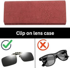 Clip on Case for Glasses, Clip on Sunglasses Case, Slim Flat Hard Shell Case for Clip-on for Men Women Unisex
