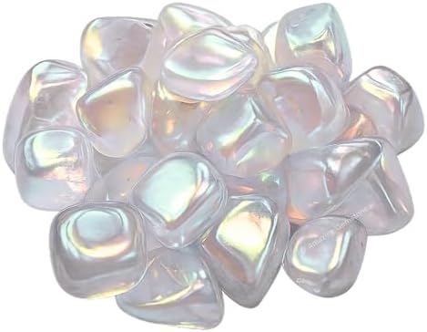 Amazing Gemstone Angel Aura Quartz Crystals and Healing Stones Tumbled - 1 oz, Healing Stones for Energy Balance, Stress Relief - Premium Polished Gems Rocks for Meditation and Wellness