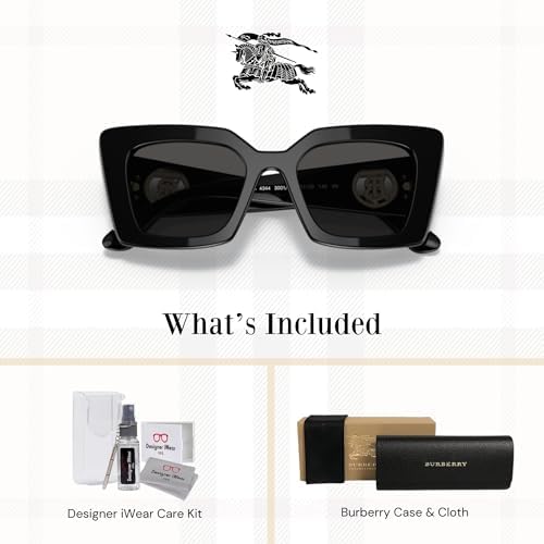 BURBERRY Daisy BE4344 Square Sunglasses For Women +BUNDLE with ACCESSORY EYEWEAR KIT