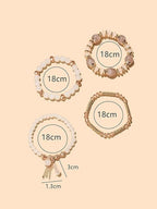 Caiyao 4Pcs Bohemia Multilayer Stackable Beaded Bracelets Set Colorful Crystal Stone Gold Beaded Stretch Bracelets Hawaii Charm Bracelet for Women Men Summer Beach Boho Vacation Jewelry Gifts