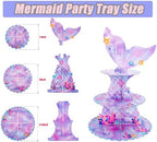 MRPAPA 2Pack Mermaid Cupcake Stand, 3 Tier Party Decorations Mermaid Theme Cupcake Holder Baby Shower Cup Cake Holder Birthday Dessert Stand