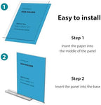 newnewshow 8.5x11 Acrylic Sign Holder 3 Pack Vertical Double-Sided Display (Optional 8.5x11 8.5x5.5 5x7 Horizontal and Vertical)