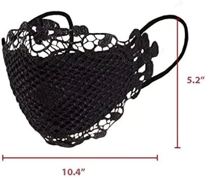 6 Pcs Lace Face Masks Reusable Soft Cotton Covering Wedding Costume Mouth Shield for Women and Girls and 2 Face Mask Lanyards