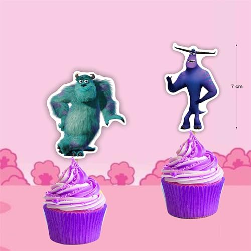 "Monstr At Work Cupcake Topper Decoration – Premium Monster-Themed Birthday Party Cupcake – Bright, Fun & Cake – Colorful Party Table Décor for Monster Bash, or Home Events – Easy to Use