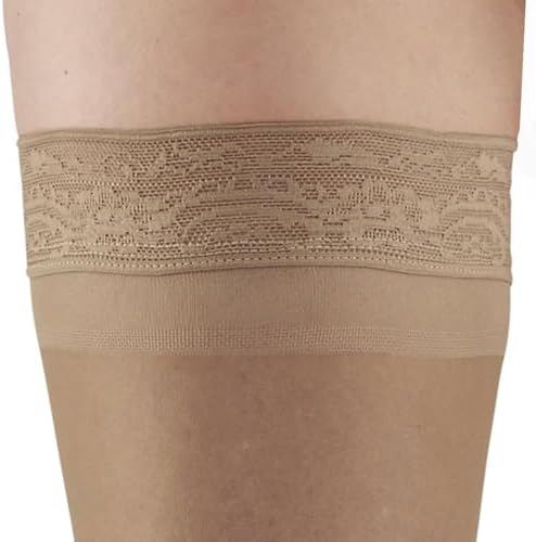 Ames Walker AW 74 Soft Sheer Thigh Highs w/Band 8-15 mmHg
