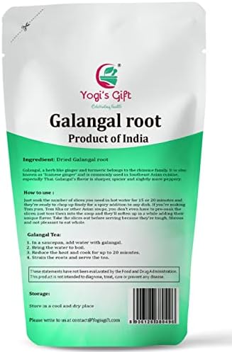 Dried Galangal root 1LB | Whole root (not slices) | Alpinia Galangal | Ads Wonderful Flavour and Aroma to Soups | by Yogi’s Gift®