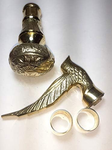 2 Pic Nautical Golden Walking Stick Bird Head Walking Cane Affordable Item Brass Handle