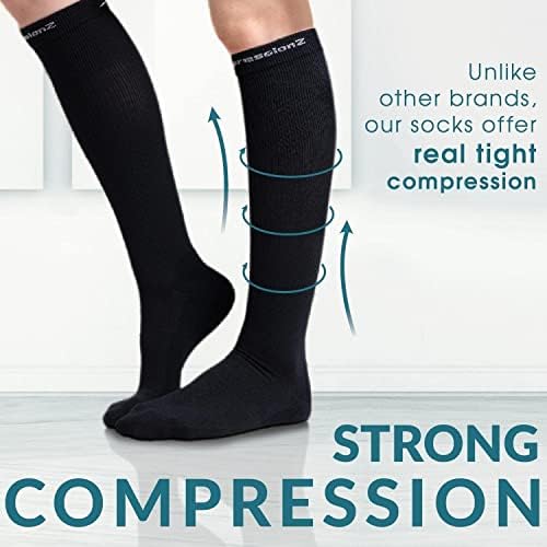 CompressionZ 30-40 mmHg Compression Socks for Women & Men | Knee-High Support Stockings Travel, Nurses and Athletes