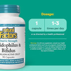 Natural Factors, Acidophilus & Bifidus Double Strength, Probiotic and Prebiotic Formula, 90 Capsules