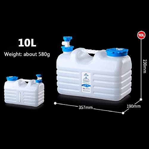 Outdoor Water Bucket Household Water Storage Bucket, PE Food Grade Pure Drinking Water Bucket with Faucet, Vehicle-Mounted Plastic Water Storage Tank,10L