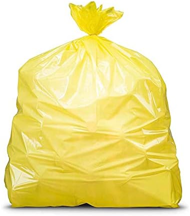 Plasticplace T55120YL 55-60 Gallon Trash Bags │ 1.2 Mil │ Yellow Heavy Duty Garbage Can Liners │ 38” x 58” (50 Count)