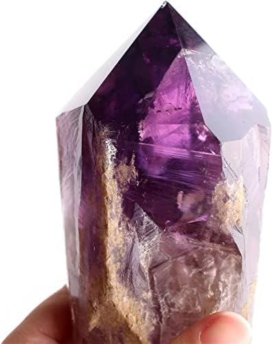AMAZWI Amethyst Rough Stone 1PC Natural Large Raw Amethyst Magic Wand Scepter Crystal Column Point Purple Stones Mineral Specimen Home Decor Ornaments (Size : L)