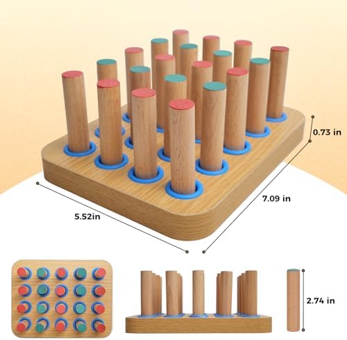 Stroke Training Equipment/Solid Wood Peg Board/Hand-Eye Coordination Trainer Designed for Elderly and Hemiplegia Patients to Improve Finger Flexibility Through Exercise