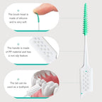300 Pieces Interdental Brushes,Braces Brush with Silicone Head,Dental Tooth Flossing Toothpick Cleaners Tooth Tool, Green