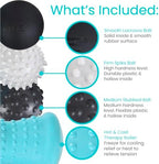 Vive Massage Ball Set (4 Piece) - Plantar Fasciitis Relief Foot Pain Hot Cold Therapy - Heel Spur, Sore Muscle, Trigger Point, Back, Arm, Neck, Shoulder, Leg Circulation Roller