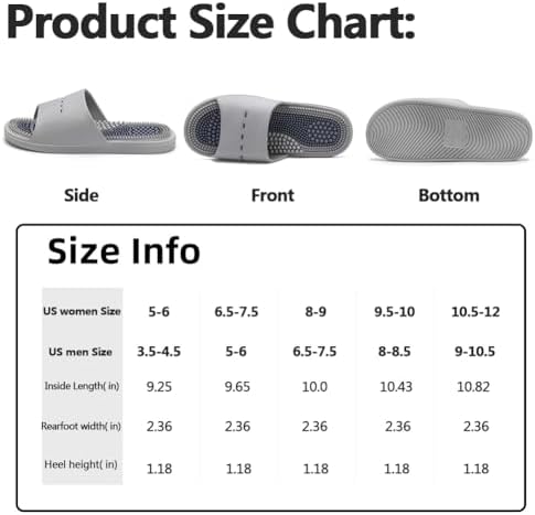 Acupressure Massage Slippers Acupressure Foot Massager Shoes Reflexology Sandals Gift for Men Women Reduce Feet Neuropathy Pain Relief and Tension (Dark Gray,US Women 9.5-10/ Men -8.5)