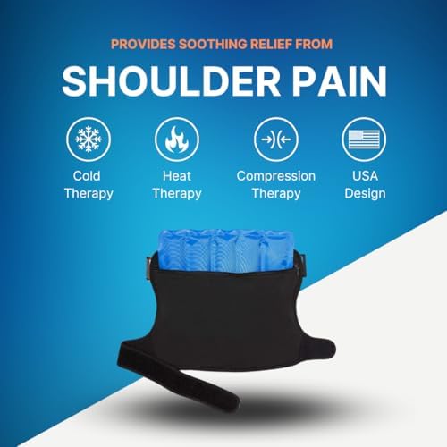NatraCure Hot & Cold Shoulder Ice Pack Wrap - Cold Therapy Ice Pack Wrap, Large Ice Pack, Sling for Rotator Cuff, Large Ice packs for Injuries Reusable, Dislocated Shoulder, Labrum Tear - (730-RET)