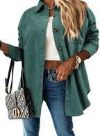 ZOLUCKY Womens Shackets Jacket Plus Size Long Sleeve Button Down Shirts Blouses Tops