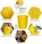 5 Gallon Bucket Silicone Liner Reusable for Thinset Paint Epoxy Concrete Mixing Bucket Saver with Graduated Measurements, Heavy Duty Yellow