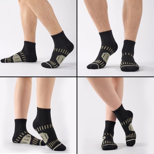 Copper Ankle Compression Socks for Men and Women(6 pairs), Breathable Arch Support Short Running Socks