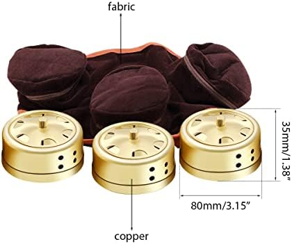 Chinese Moxibustion Box Kit Moxa Box Tools Smokeless Portable Set: Moxa Cone 54pcs, 3 Copper Burner Box, Moxibustion Belt, 1 Acupoint Map Y2483