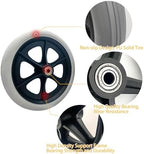 A pair of 8-Inch Solid Replacement Wheels Anti-Slip Front Wheels Rollator Walker Folding Hand Truck Replacement Wheels Accessories,Grey