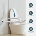 WochiTV Flip up Grab Bar 30.1 Inch Handicap Grab Bars Wall Mounted Toilet Handrail Anti Slip Bathroom Safety Bar for Senior Elderly Pregnant Aid