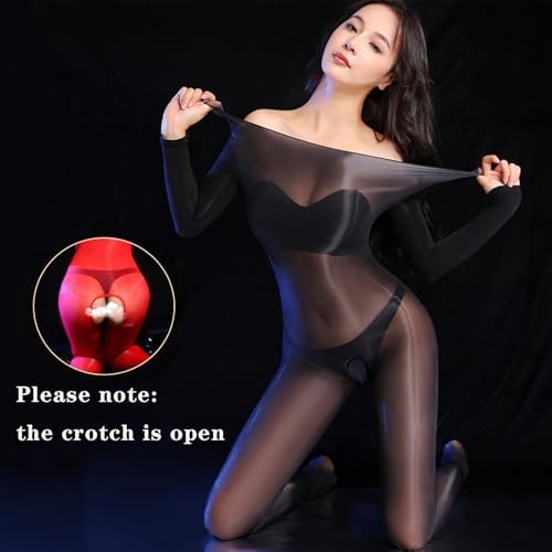 Body Stockings for Women Oil Shiny Bodystocking 5D Sheer Full Body Stocking Glossy Pantyhose