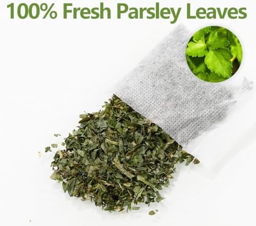 Premium 60 Parsley Tea Bags, Made with 100% Natural Parsley Leaves, Caffeine Free & No Additives.