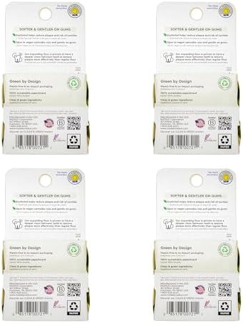 Radius Clove Cardamom Dental Floss 55 Yards Vegan & Non-Toxic Oral Care Boost & Designed to Help Fight Plaque Clear - Pack of 4