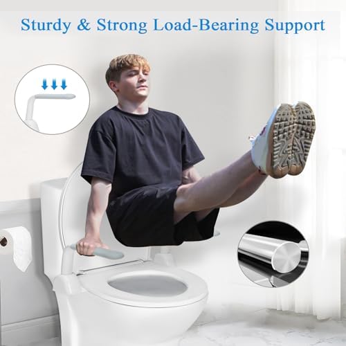 Toilet Safety Rails for Seniors,Easy Installation & Sturdy Handicap Toilet Safety Frame,Seat Handles for Elderly Disabled or Mobility Issues