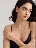 FRUMOS 18K Gold Plated Brass Bracelet for Women, Dainty Adjustable Chain Bracelet, Hypoallergenic Fashion Jewelry for Daily Wear