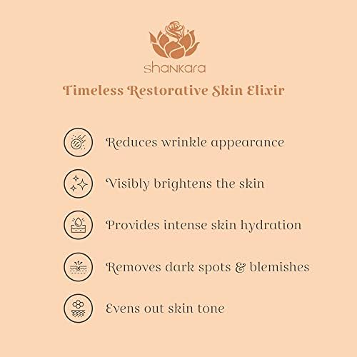 Shankara Timeless Restorative Skin Elixir – 2-in-1 Ayurvedic Serum & Kumkumadi Oil Pump Duo – With Vitamin C, Citrus Stem Cell Tech, Ectoin & Saffron – Hydrating, Moisturizing for Glowing Skin (30ml)